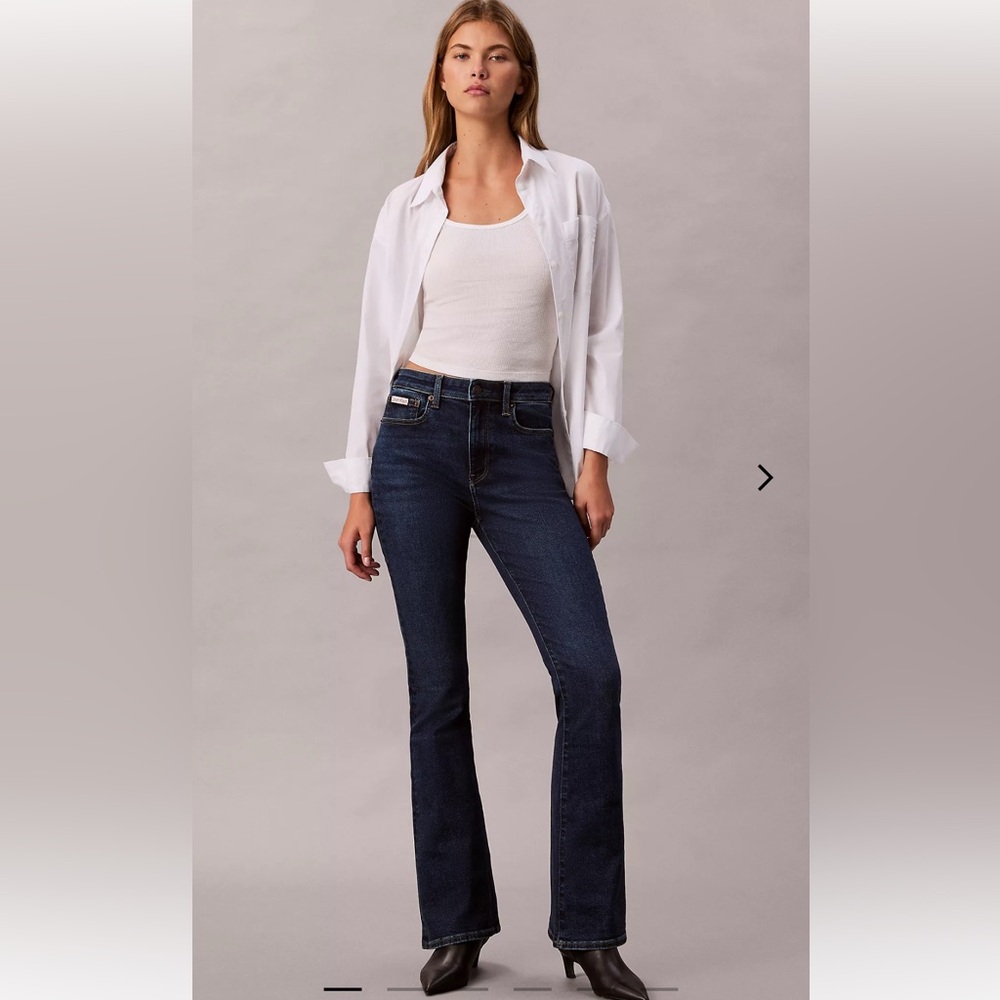 Calvin Klein High Rise Flared Jeans - Picture 2 of 7